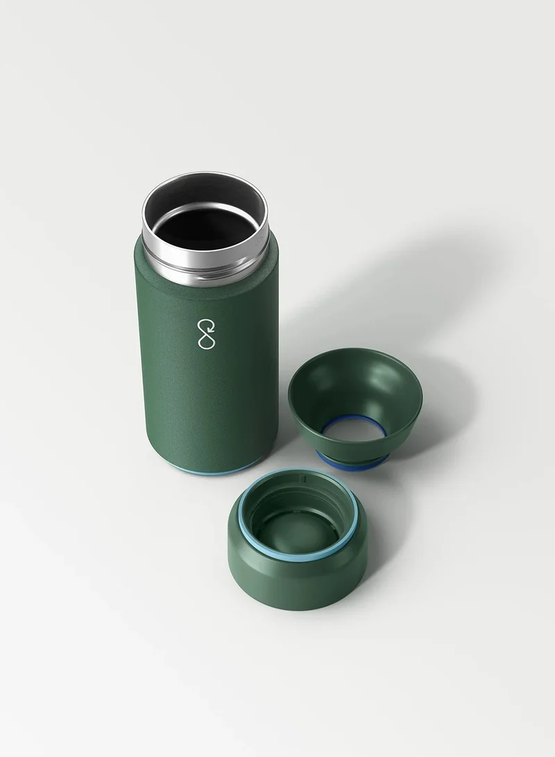Ocean Bottle Brew Flask With 360º Leak Proof Lid Eco-Friendly Bottle 350ml - Forest Green