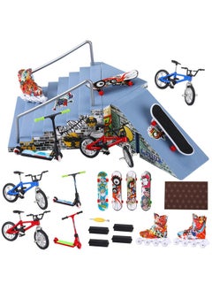 Civaner Fingerboard Skatepark Set 24 Pcs Fingerboard Finger Skateboards Ramp Fingerboard Accessories With Mini Finger Toy, Roller Skate, Finger Bike, Finger Scooter, Hand Board  - Image 2