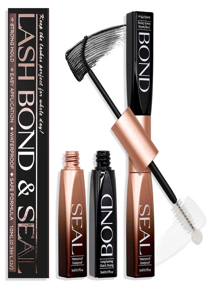 Miuffue Cluster Lash Glue, Water-Proof Bond and Seal, Latex-Free Eyelash Glue for Sensitive Eyes, Strong Hold Lash Adhesive, Long-Lasting for 72 Hour, Black - Image 1