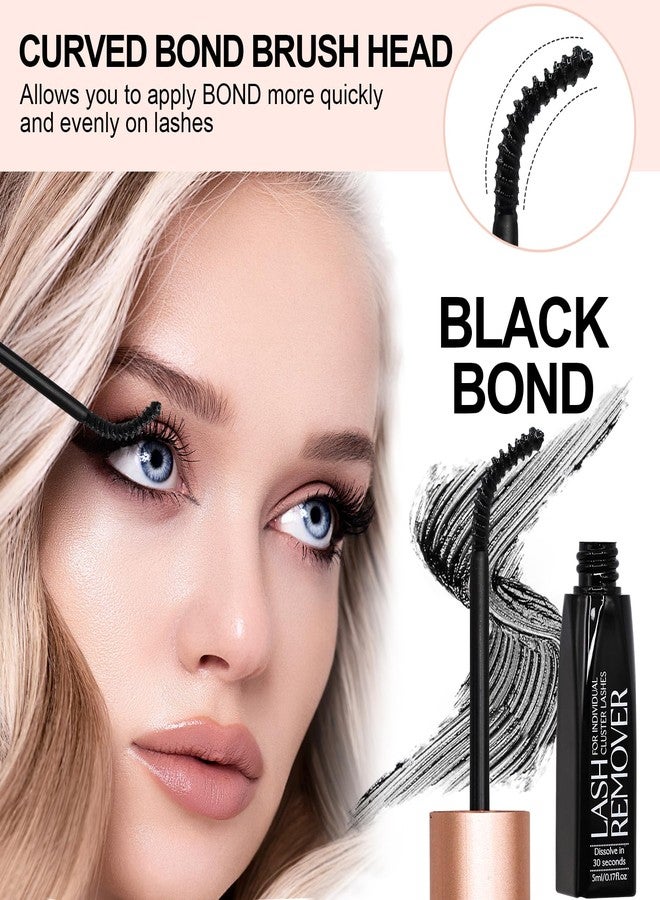 Miuffue Cluster Lash Glue, Water-Proof Bond and Seal, Latex-Free Eyelash Glue for Sensitive Eyes, Strong Hold Lash Adhesive, Long-Lasting for 72 Hour, Black - Image 3