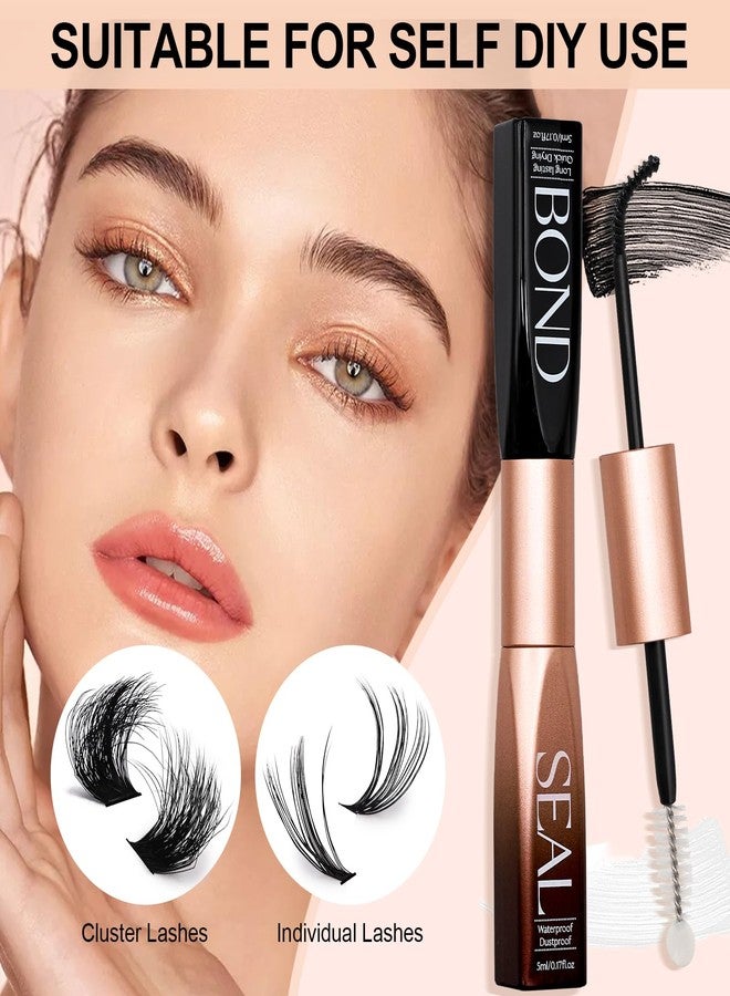 Miuffue Cluster Lash Glue, Water-Proof Bond and Seal, Latex-Free Eyelash Glue for Sensitive Eyes, Strong Hold Lash Adhesive, Long-Lasting for 72 Hour, Black - Image 5