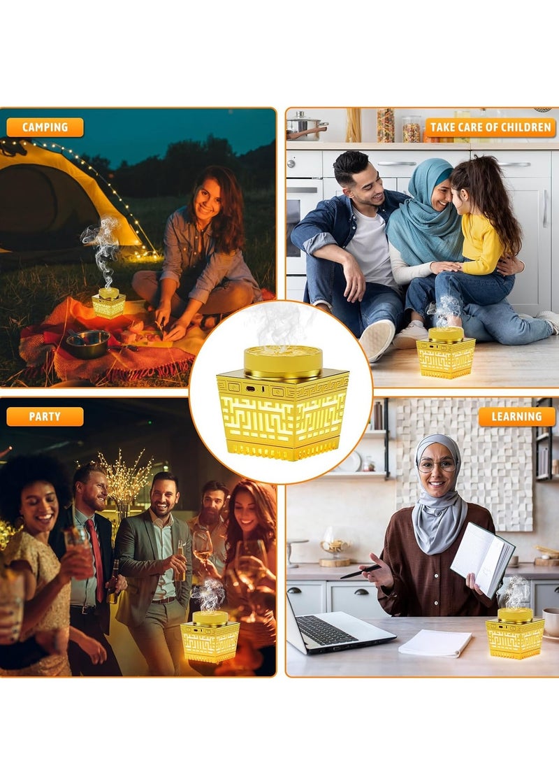 NEW Quran Speaker & Mini Incense Burner Bakhoor – Bluetooth Speaker with Remote Control, 114 Quran Chapters, Multicolor Night Light - Image 3