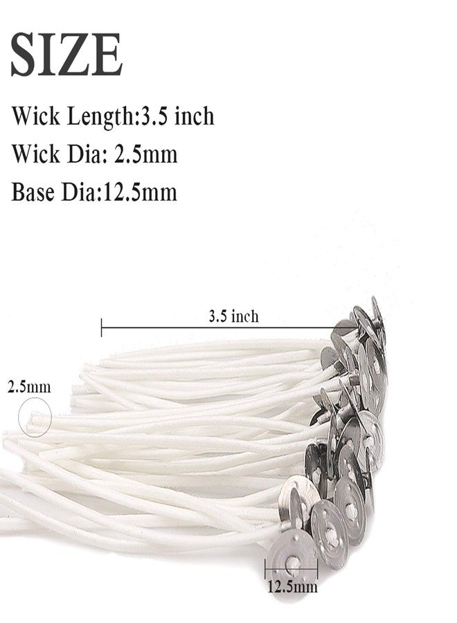 EricX Light 100 Piece Cotton Candle Wick,3.5" Pre-Waxed & Cotton Core,for Candle Making,Candle DIY - Image 2