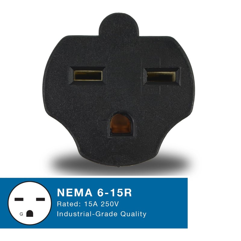 Conntek 30121 NEMA L6-15P to NEMA 6-15R UNO Locking Plug 250-Volt Adapter - Image 3