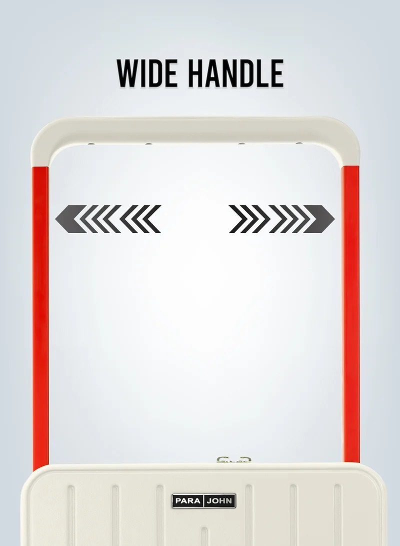 بارا جون Wide Handle Cabin Luggage Trolley For Ultimate Fashion Travel Elegance White