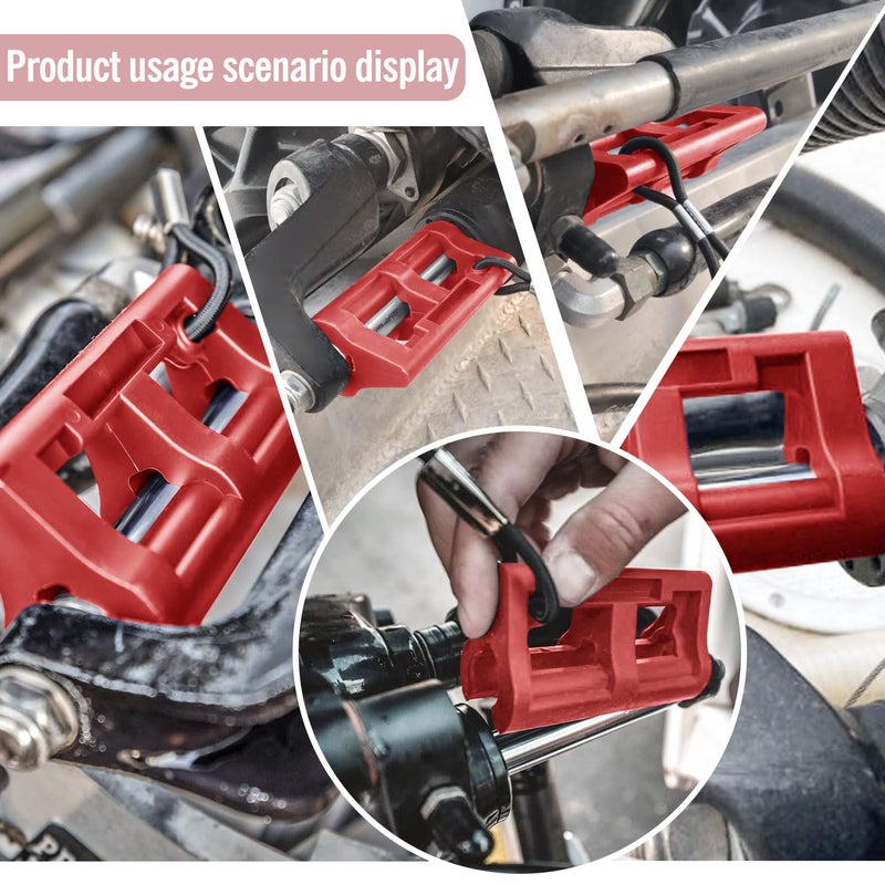 ZHIXING 4" Steer Stop Outboard Hydraulic Steering Lock for Outboard Motor Trailering/Transport 1 Pair Red - Image 2