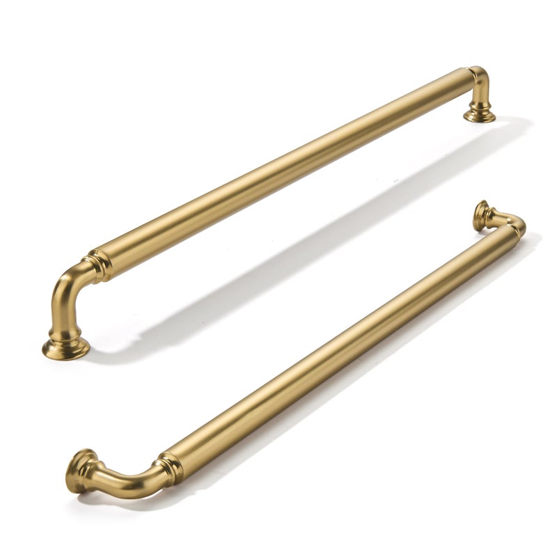 khtumeware 2Pack Champagne Bronze HeavyDuty Solid Cabinet Pulls 12 Inch305mm Hole Center Satin Brass Drawer Pulls Cabinet Hardware Suitable for Kitchen Cabinets Bathrooms and Dressers - Image 2