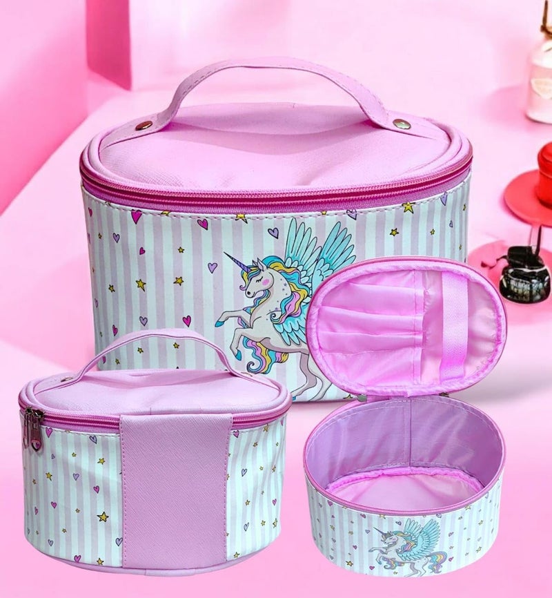 AMANVANI Cosmetic Bag, Cosmetic Organizer Bag, Makeup Bag for Women Toiletry Bag Makeup Organizer Make up Kit Travel Pouch Vanity Bag Pouch for Girls, Makeup Bag for Girls 1pcs - Image 2