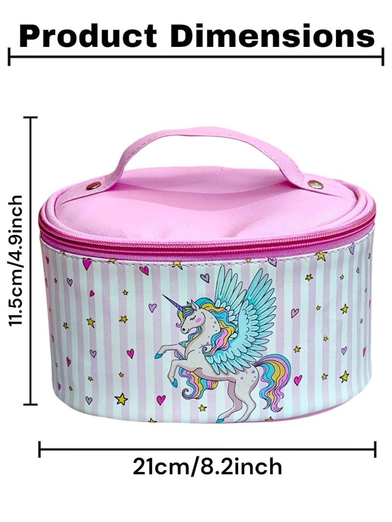 AMANVANI Cosmetic Bag, Cosmetic Organizer Bag, Makeup Bag for Women Toiletry Bag Makeup Organizer Make up Kit Travel Pouch Vanity Bag Pouch for Girls, Makeup Bag for Girls 1pcs - Image 3