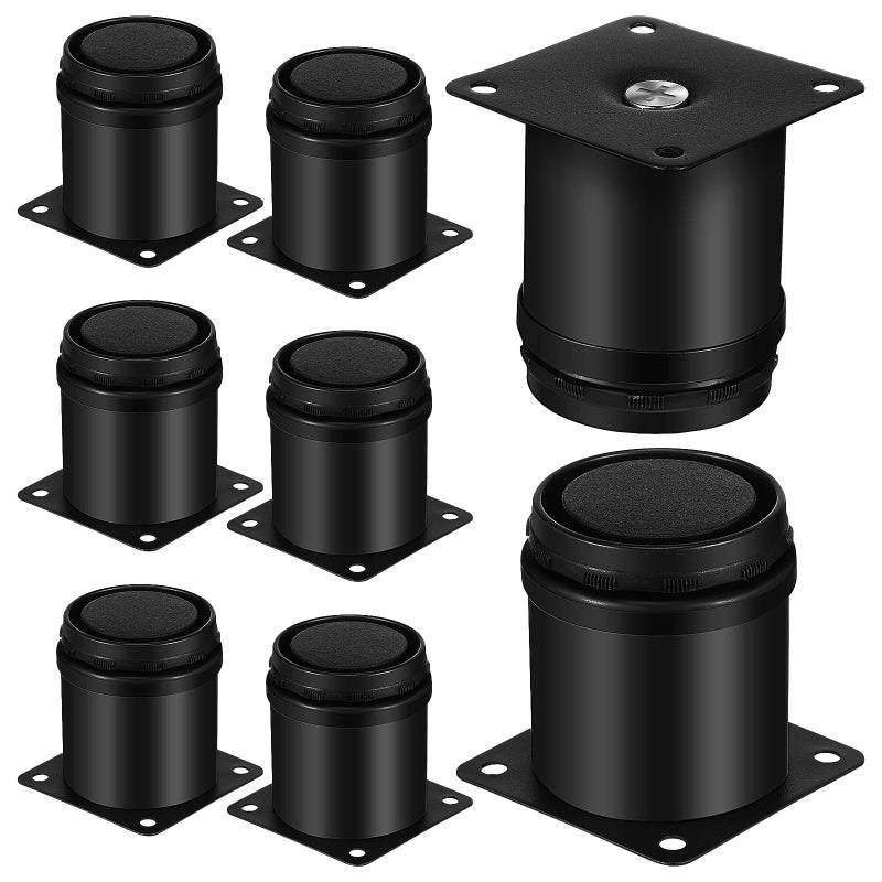 8 Pcs Adjustable Black Metal Furniture Legs 50x60mm Cabinet Table Feet Heavy Duty Leveling Support Home DIY - Image 2