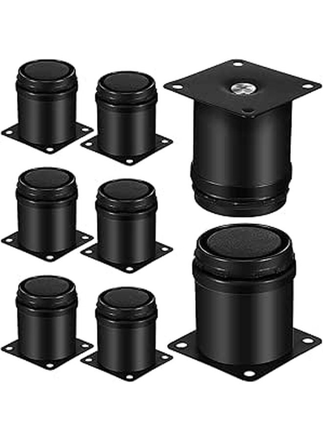 8 Pcs Adjustable Black Metal Furniture Legs 50x60mm Cabinet Table Feet Heavy Duty Leveling Support Home DIY - Image 1