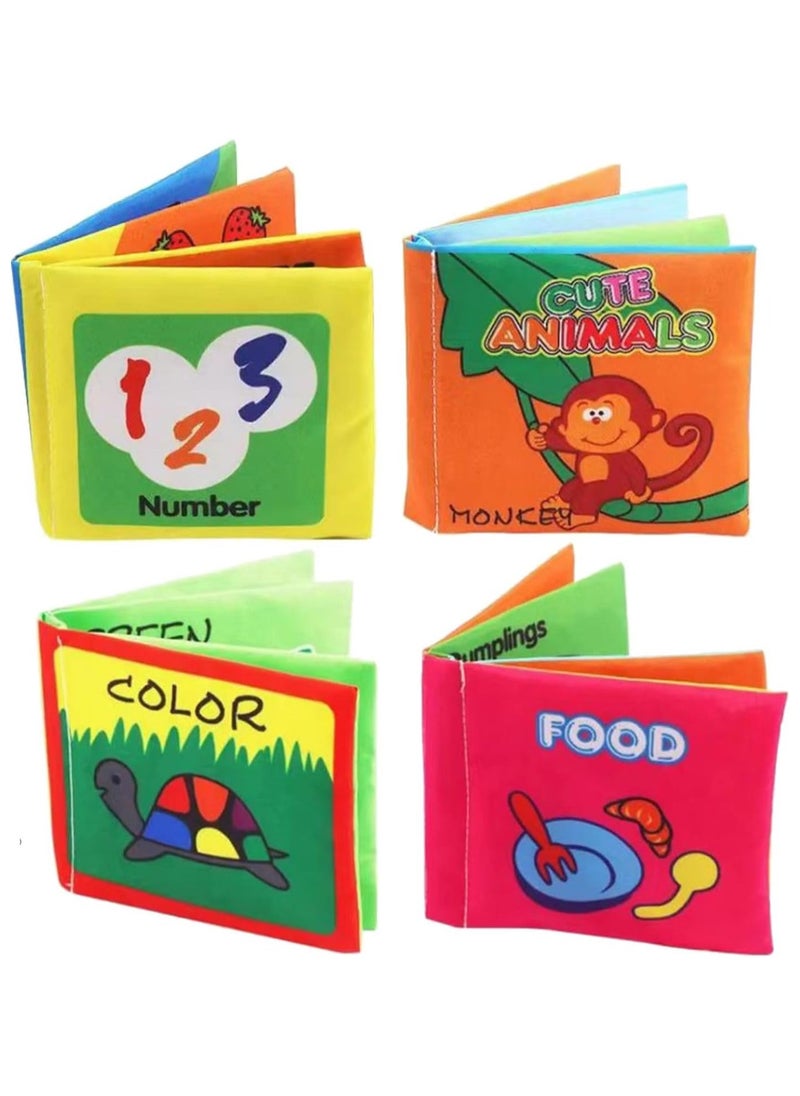 Home Smart Home Smart Baby Soft Fabric Cloth Book Set of 4 Pcs Early Learning Educational Toys Development Interactive Boys and Girls  - Image 1