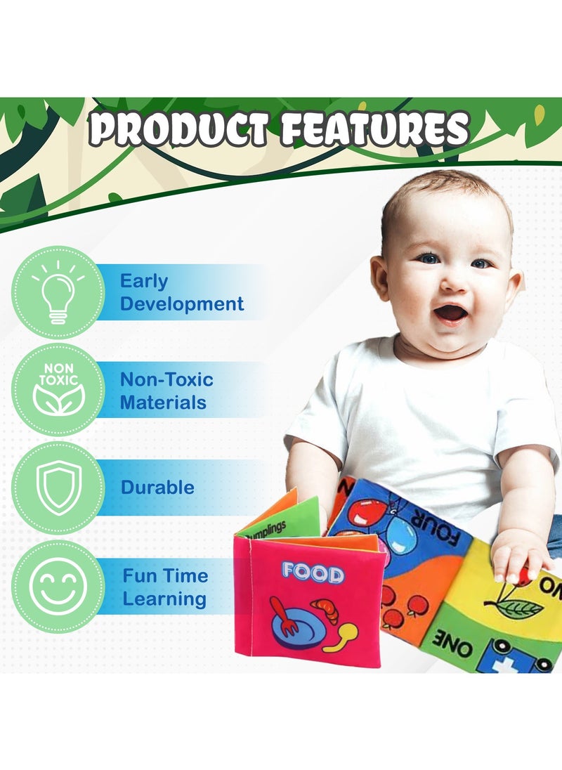 Home Smart Home Smart Baby Soft Fabric Cloth Book Set of 4 Pcs Early Learning Educational Toys Development Interactive Boys and Girls  - Image 2