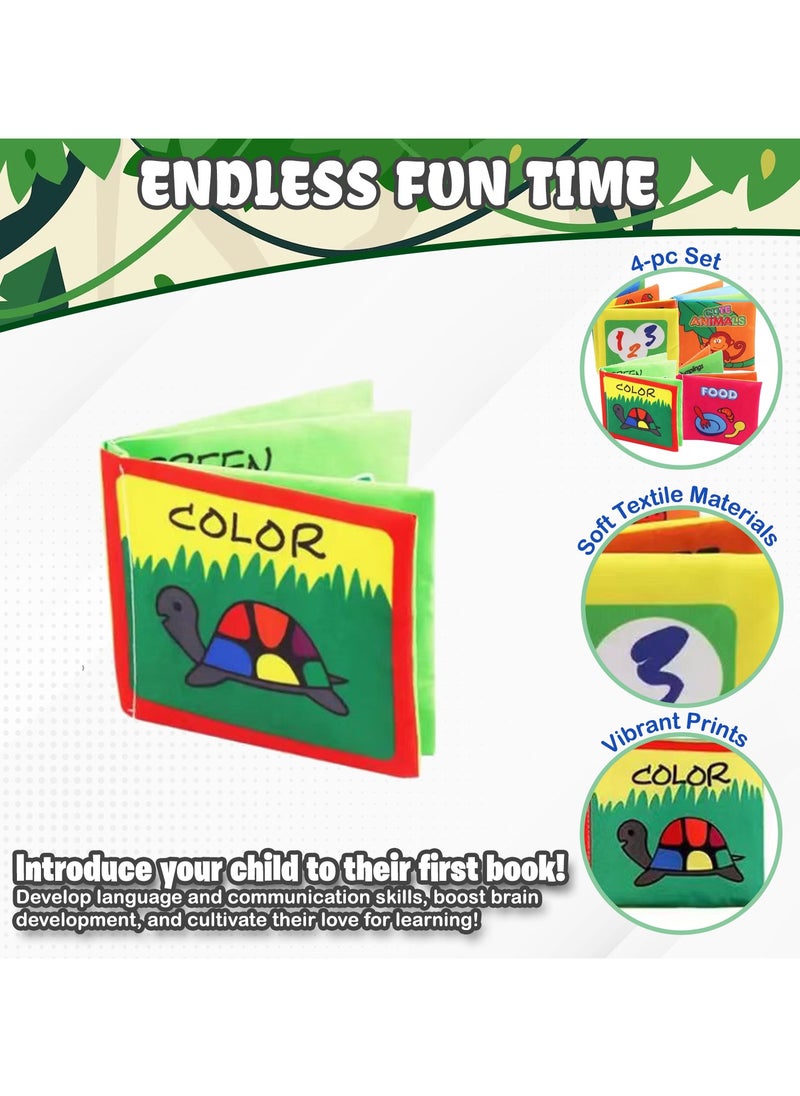 Home Smart Home Smart Baby Soft Fabric Cloth Book Set of 4 Pcs Early Learning Educational Toys Development Interactive Boys and Girls  - Image 3