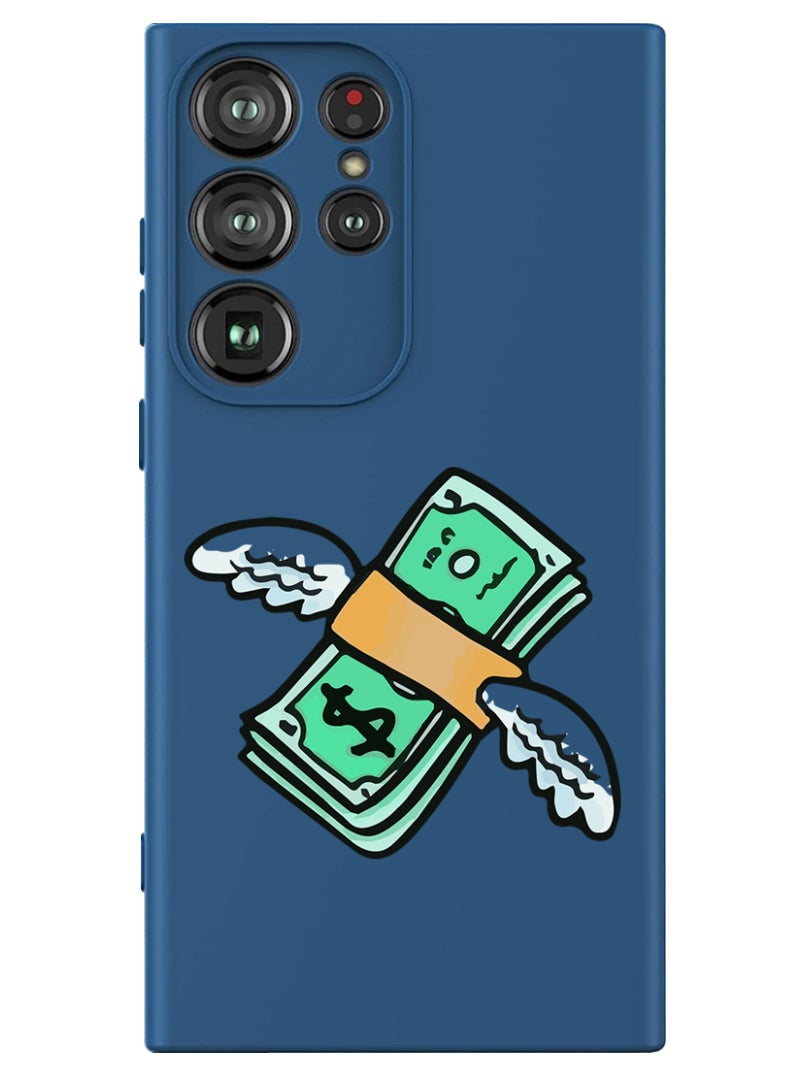 Theodor Protective Slim Fit Case Liquid Silicone Cover with Full Body Protection Anti-Scratch Shockproof Case For Samsung Galaxy S24 Ultra (Blue) - Flying Money - Image 1