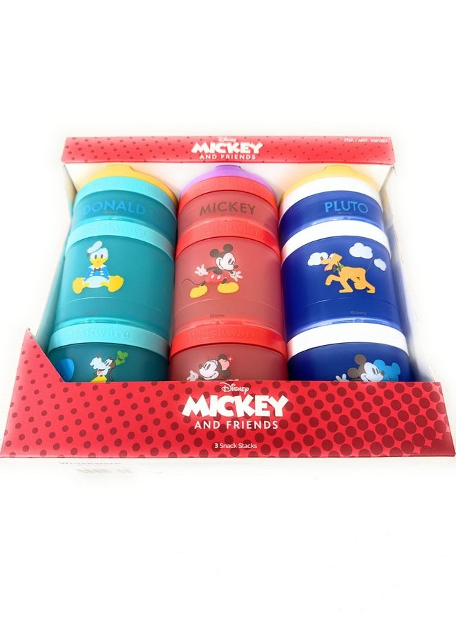 Whiskware Whiskware Portable Stackable Snack Containers for Kids, Mickey and Friends 3 Pack Snack Stacks Set, Great For School or Travel!, Normal, Red, 1591321  - Image 5