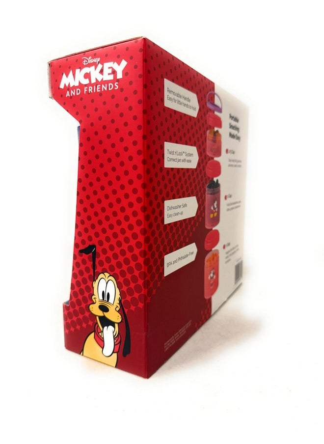 Whiskware Whiskware Portable Stackable Snack Containers for Kids, Mickey and Friends 3 Pack Snack Stacks Set, Great For School or Travel!, Normal, Red, 1591321  - Image 4