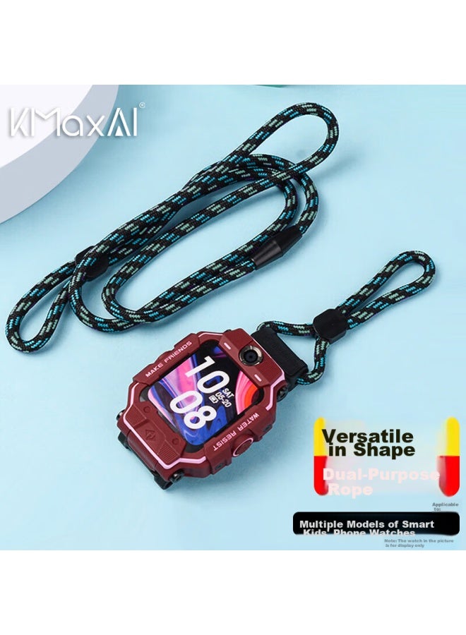 Kmaxai Lanyard Compatible With Xiaotianai Children's Smarch Z9/z6s/z7s/q2a/q1r/d3/y05, Dopamine Neck Strap, Woven Single Loop Chain, Sea Blue - Image 1