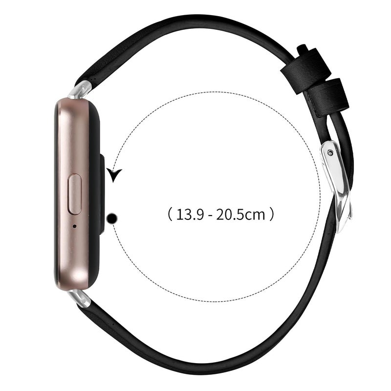 إيروريكس سوار ساعة جلد طبيعي رفيع مقاس 18 مم (أسود) - Image 4