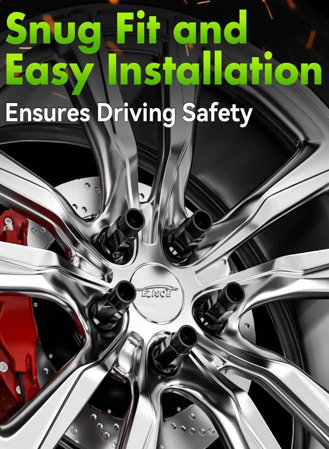 EZISOE 20PCS Black M12x1.5 Open End Bulge Acorn Lug Nuts - 60 Conical Seat - 48mm Height, Lug Nuts for Aftermarket Wheels with 1 Spline Tool/Key - Image 5