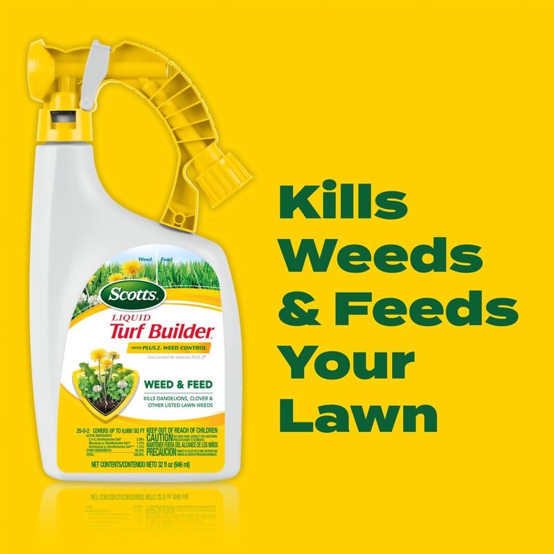Scotts Liquid Turf Builder with Plus 2 Weed Control, Liquid Weed Killer and Fertilizer, 32 fl. oz. - Image 2