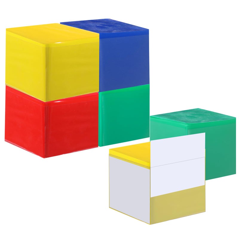 Lunmon 4 Pcs 4 5 Inch Large DIY Pocket Dice Foam Stacking Blocks Education Learning Playing Cubes Teaching Tools for Early Education Activities - Image 3