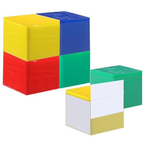 Lunmon 4 Pcs 4 5 Inch Large DIY Pocket Dice Foam Stacking Blocks Education Learning Playing Cubes Teaching Tools for Early Education Activities - Image 1