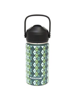 BLACKSTONE Vacuum Water Bottle 400ml - Double-Walled Stainless Steel Water Bottle for School Children with Silicone Suction Nozzle MNW40 Green  - Image 2