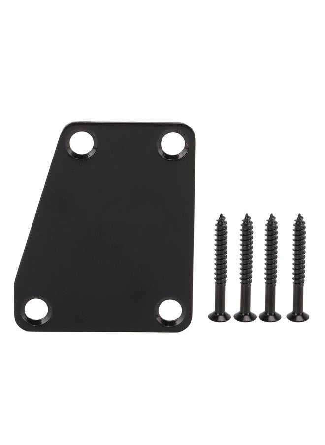 Thoraya - Electric Guitar Neckplate Trapezoidal Metal Neck Plate with Screw for Replacement Black - Image 1