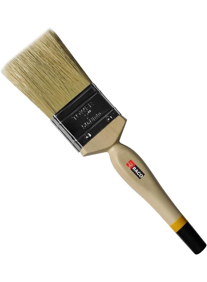 RACO Tower Diamond Paint Brush, Wooden Handle, Flat Artist Paint Brush, Multi-Purpose Wall Brushes, Flat Paintbrush for Home Brushes Barbecue Oil Painting and Furniture Paints  - Image 1