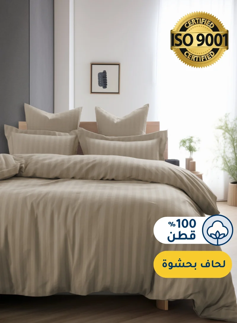 سيد المنسوجات المنزلية مفرش فندقي مفرد ونص من قطن، يناسب سرير بحجم 200 سم × 160 سم، 5 قطع، مع الحشوة القابلة للنزع، 100% قطن 240 غرزة