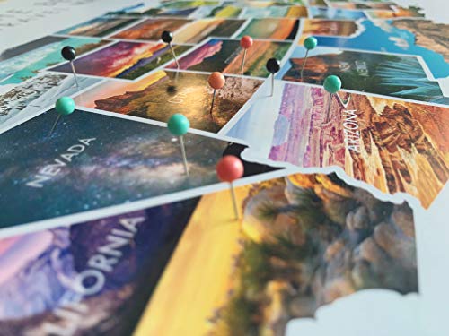 Epic Adventure Maps - USA State Travel Adventure Map Poster - Includes Push Pins - White / 24 x 17 Inches - Image 4