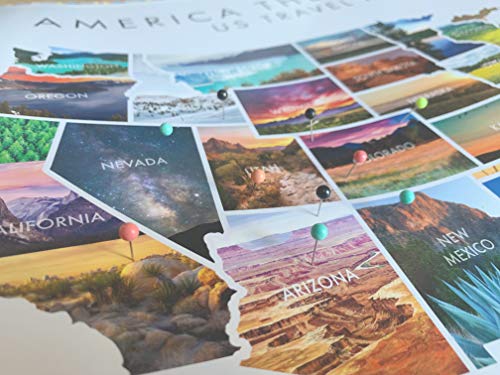 Epic Adventure Maps - USA State Travel Adventure Map Poster - Includes Push Pins - White / 24 x 17 Inches - Image 3
