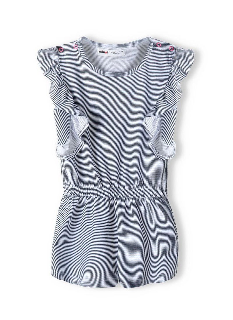MINOTI Girls Playsuit Short Sleeve with Elastic Waist and Ruffle Detail  - Image 2