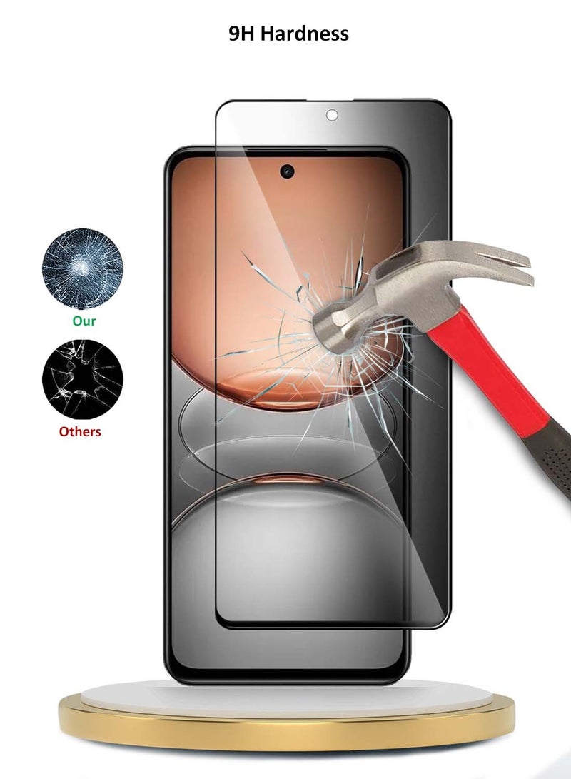 Wtech Realme C75 4G 2024 Premium E2E Series Privacy Full Glue Full Cover Tempered Glass Screen Protector (MSGECP) - Clear/Black - Image 4