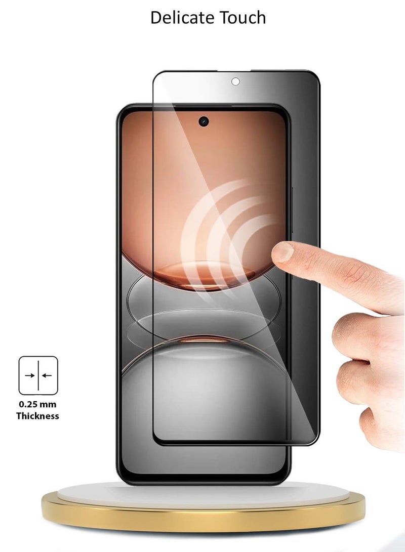 Wtech Realme C75 4G 2024 Premium E2E Series Privacy Full Glue Full Cover Tempered Glass Screen Protector (MSGECP) - Clear/Black - Image 5