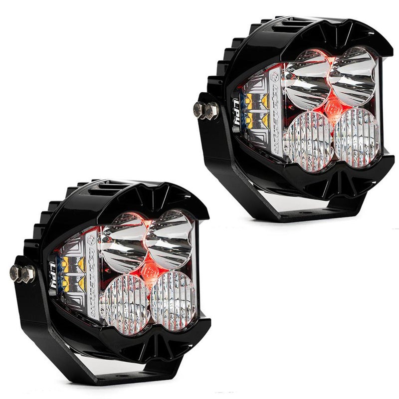 Baja Designs LP4 Pro LED Pod Light Pair with Backlight - 2 Lights, Wiring Harness, Lifetime Protection (Driving/Combo; Red) - Image 2