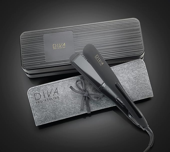 Diva Pro Styling Wide Digital Straightener and Styler with Macadamia Argan Oil and Keratin infused ceramic plates