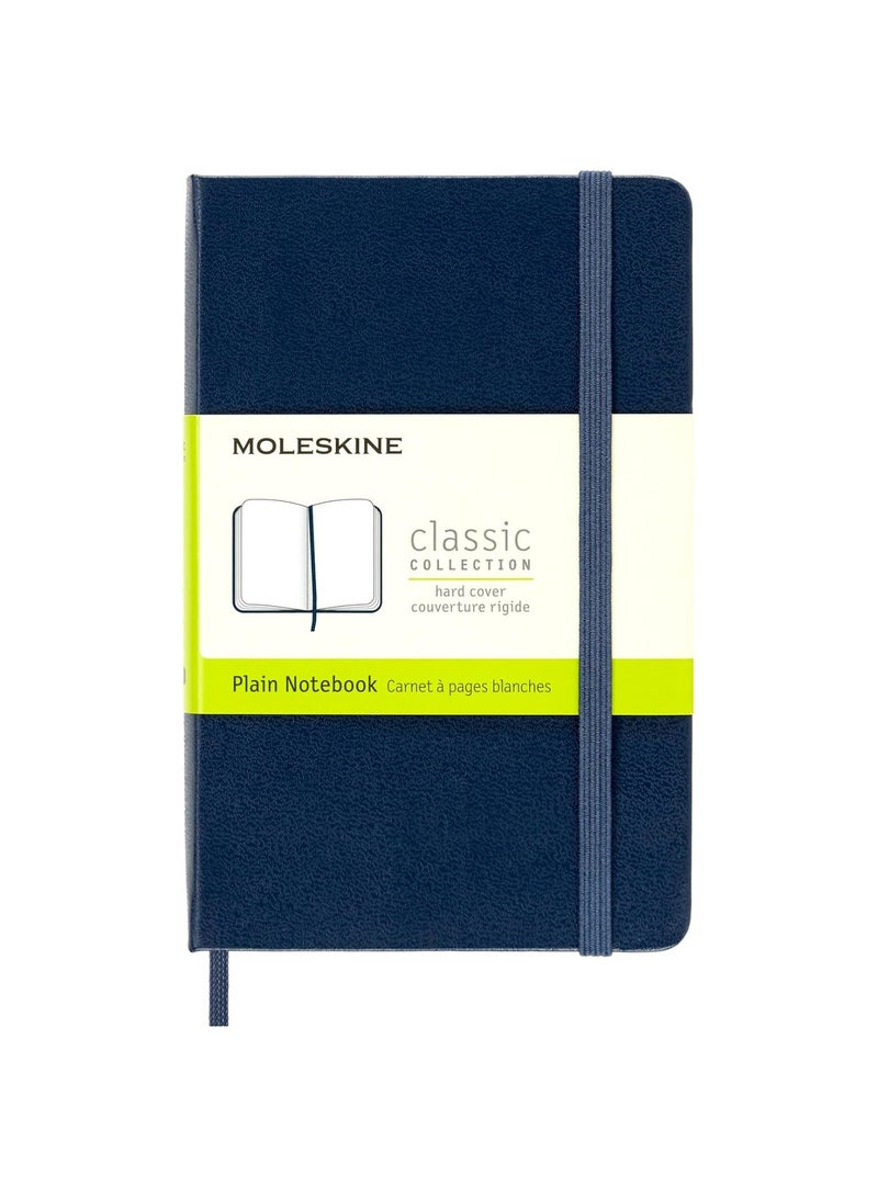 MOLESKINE 1-Piece Classic Pocket Size Hard Cover Plain Notebook 9x14cm Size Saphire Blue - Image 1
