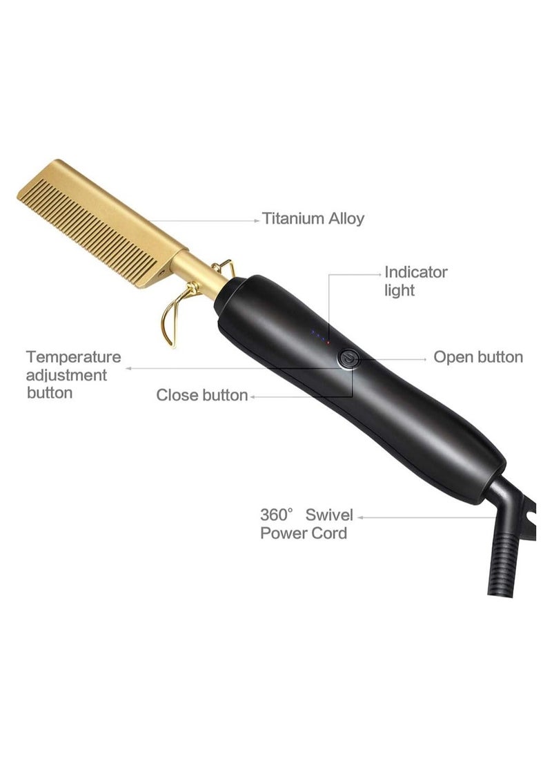 ELTRAZONE Heating Comb Straightener Electric Hot Comb Flat Iron Hair Straightening Brush Smoothing Iron Comb Hair Straightener Brush  - Image 5