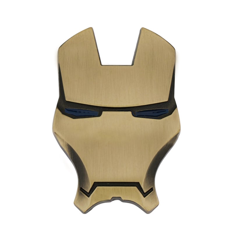 JVCV® 3D Metal Iron M face Sticker Chrome Logo Decal Emblem Badge for All Cars Bikes Laptops Headphones Helmets Home Office Mobile Accessory (Iron M Face, Bronze Blue Eyes) - Image 5