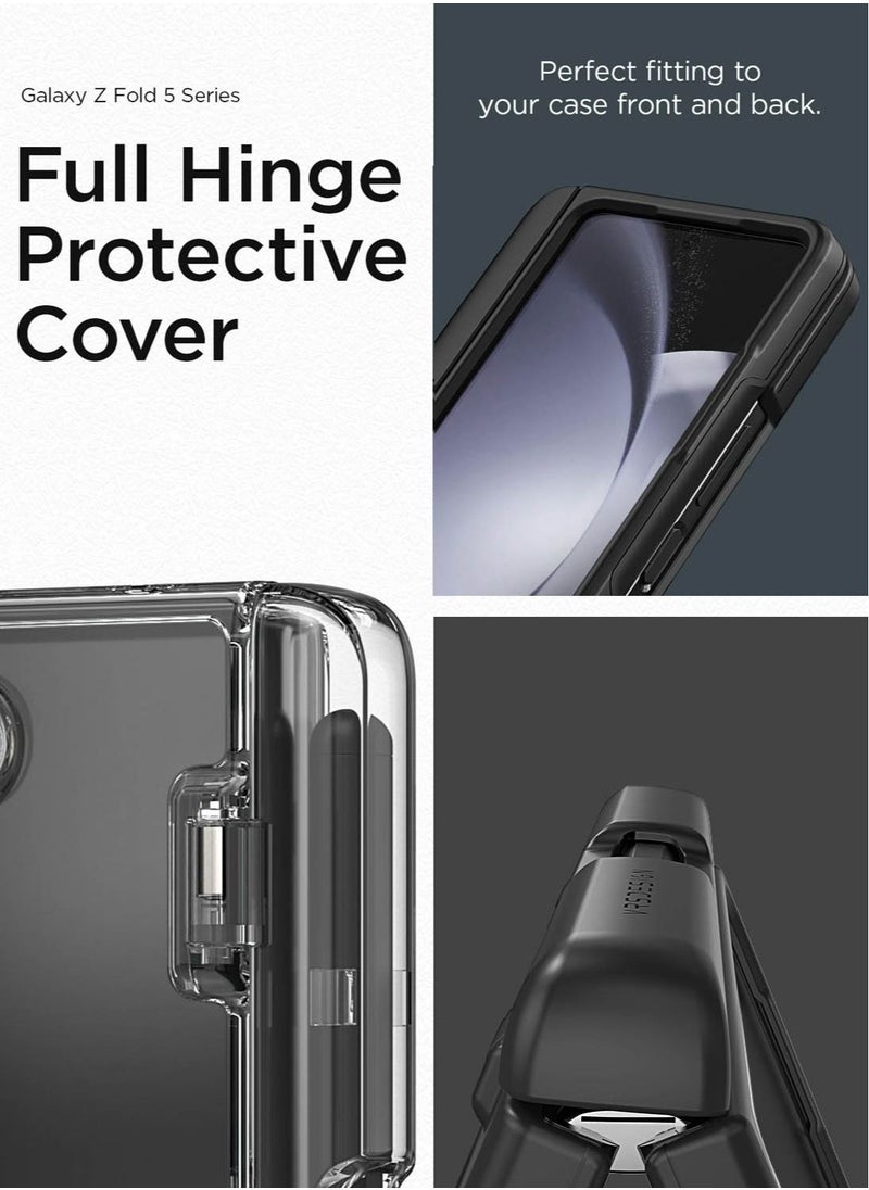VRS Design Terra Guard Modern Pen Edition Samsung Galaxy Z Fold 5 Case Cover (2023) with S-Pen Compartment in Hinge Protection and Front Screen Protector - Matte Black (S-Pen NOT included)  - Image 5