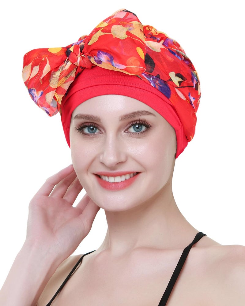 FocusCare Knits Fitted Turban Hat For Cancer Women DIY Easy Tie Chemo Bandana - Image 2
