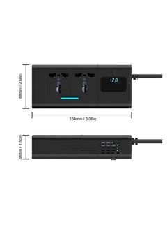 ARNOTEC محول موجة جيبية معدلة، محول طاقة، محول مزود بـ 4 منافذ USB، شحن سريع PD، شاشة LCD، تيار مستمر 12 فولت، تيار متردد 110 فولت، 220 فولت، 200 وات  - Image 4