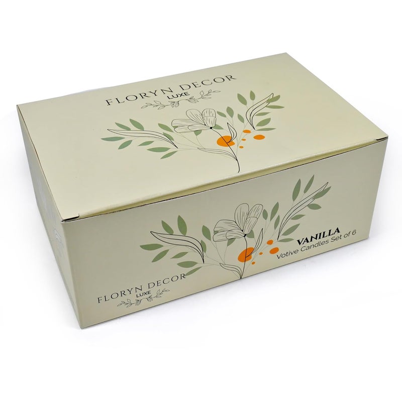 Floryn Decor Luxe Vanilla Scented Soy Wax Candles for Home Decor Fragrance Candles Set of 6 55 Grams Each - Image 2