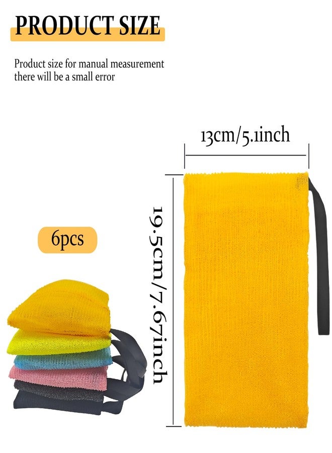 Feelorna Soap Saver Bag, Soap Bag Soft for Shower, Exfoliating Mesh Soaps Saver Pouch Bags for Facial Body Cleansing Foaming (4.7''x7.8'', Grey, Black, Pink, Yellow, Orange, Blue) - Image 3