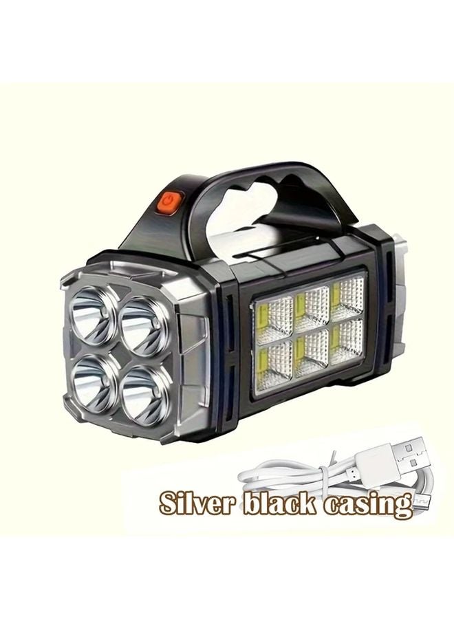 مصباح عمل LED شمسي محمول بشاحن USB، مع إضاءة COB و4 أوضاع، قادر على شحن الهواتف المحمولة، مثالي للتخييم - Image 3