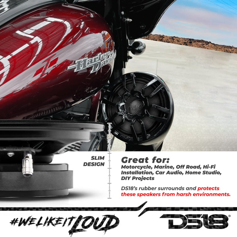 DS18 PRO-CF6.4SL 6.5" Slim Speaker 500 Watts RMS Max Power 4-Ohms Carbon Fiber Cone Water Resistant Mid-Bass Loudspeaker - Great Speaker for Motorcycles and Powersports - 1 Speaker - Image 3