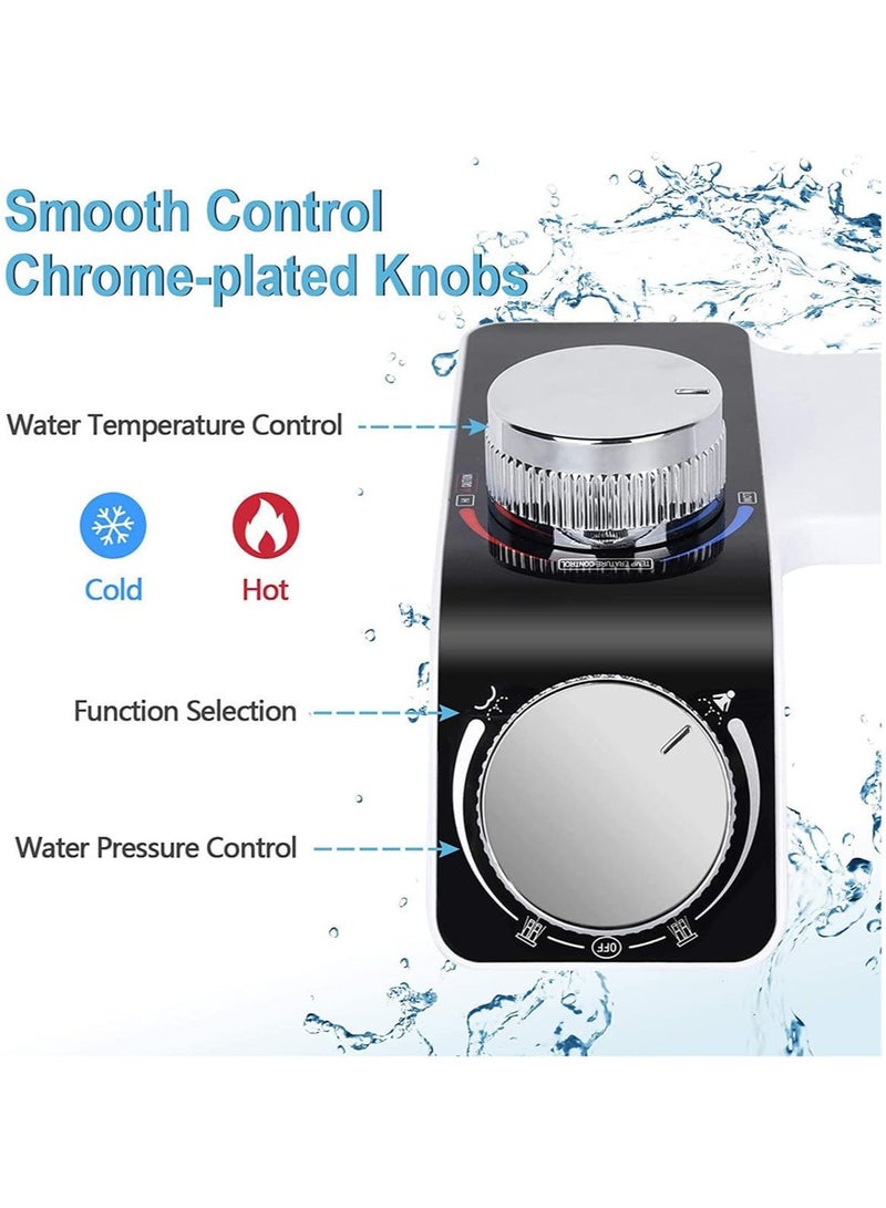 VUCATIN Self-Cleaning Non-Electric Dual Nozzle Bidet Attachment for Toilet Seat with Warm Water Jet Spray for Toilet Bathroom Bidet Toilet Sprayer Adjustable Water Pressure Rear and Feminine Wash - Image 2