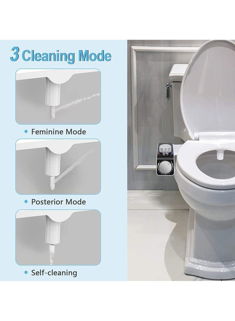 VUCATIN Self-Cleaning Non-Electric Dual Nozzle Bidet Attachment for Toilet Seat with Warm Water Jet Spray for Toilet Bathroom Bidet Toilet Sprayer Adjustable Water Pressure Rear and Feminine Wash - Image 3